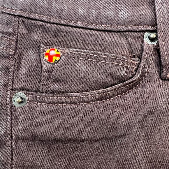 Hudson Krista Super Skinny Low Rise Chocolate Brown Coated Jeans Size 25 - Picture 5 of 12